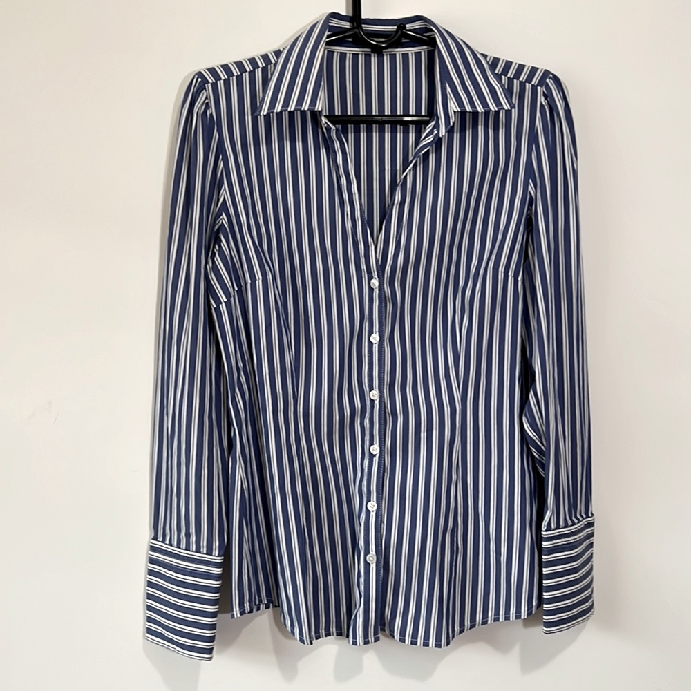 Express button down shirt - blue white stripes  - size M
